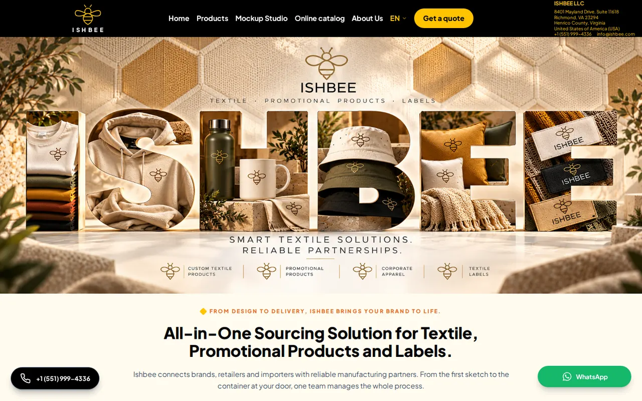 Ishbee kurumsal web sitesinin ana sayfası